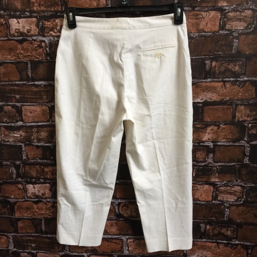 Oscar de la Renta High Waist Crop White Pant - Picture 3 of 5